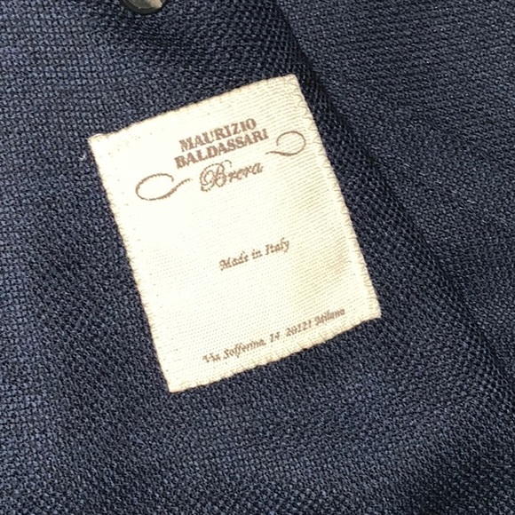 Maurizio Baldassari, Men's Navy Blue Blazer, Nicely Textured, 100%Virgin Wool, - Picture 9 of 9